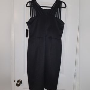Black dress with upper mesh detail